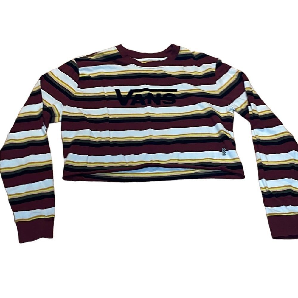 Vans Crop Shirt, long sleeve striped Tee, XS